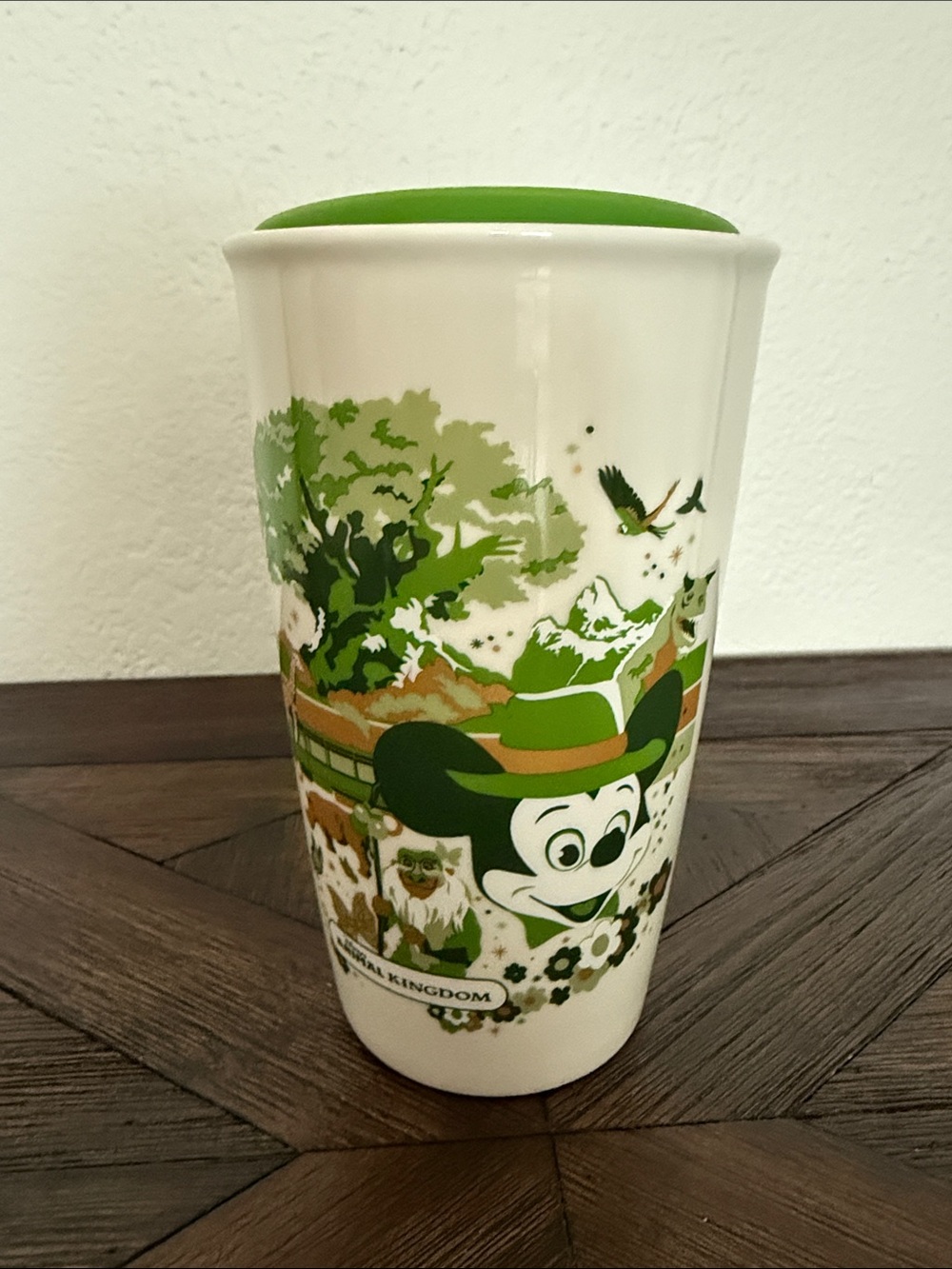 Disney Parks 50th Anniversary Animal Kingdom Starbucks Ceramic Tumbler with lid